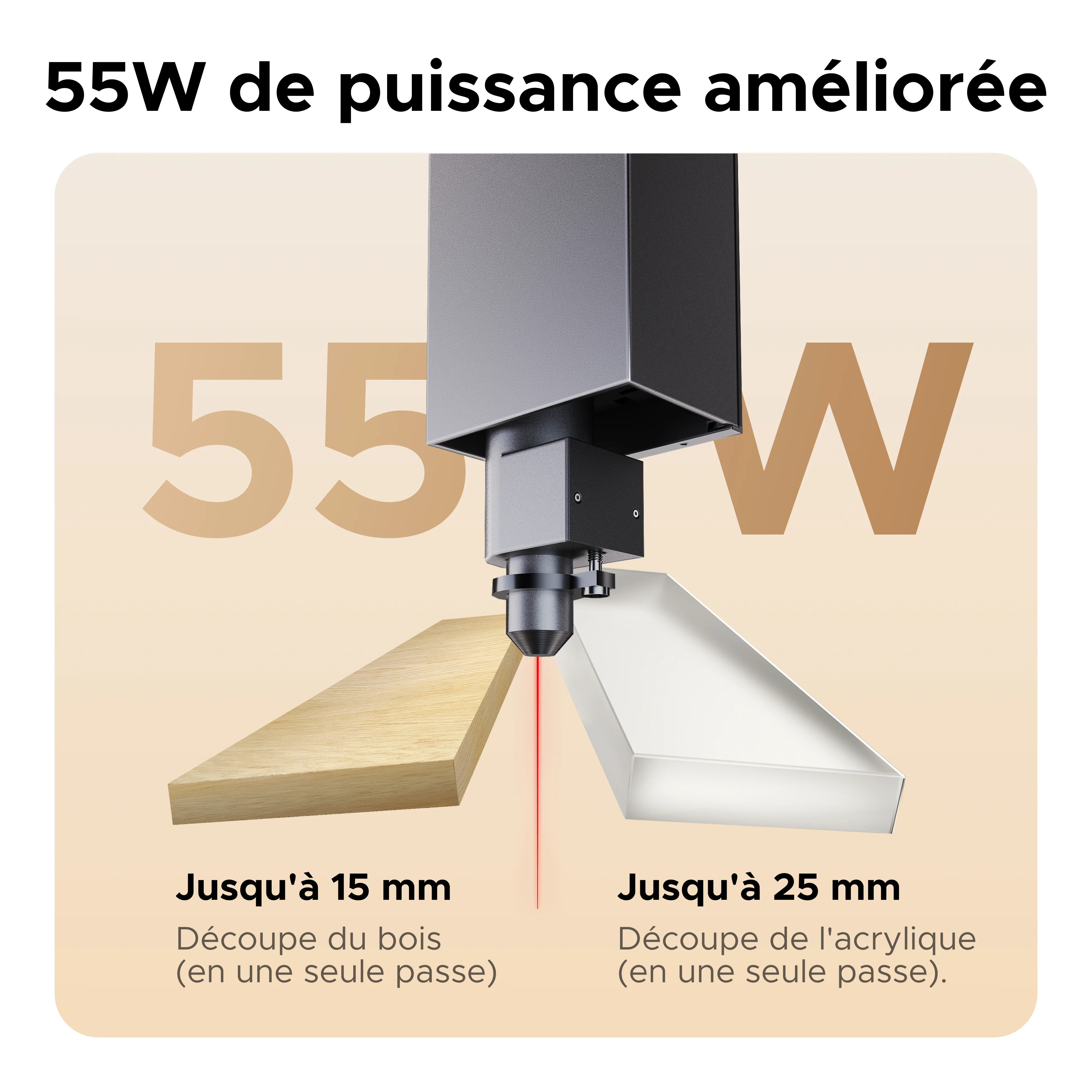 (30 avril) 55W Desktop Graveur laser et Découpe laser avec surface de gravure de 500x300mm | Polar Lite - Image 10