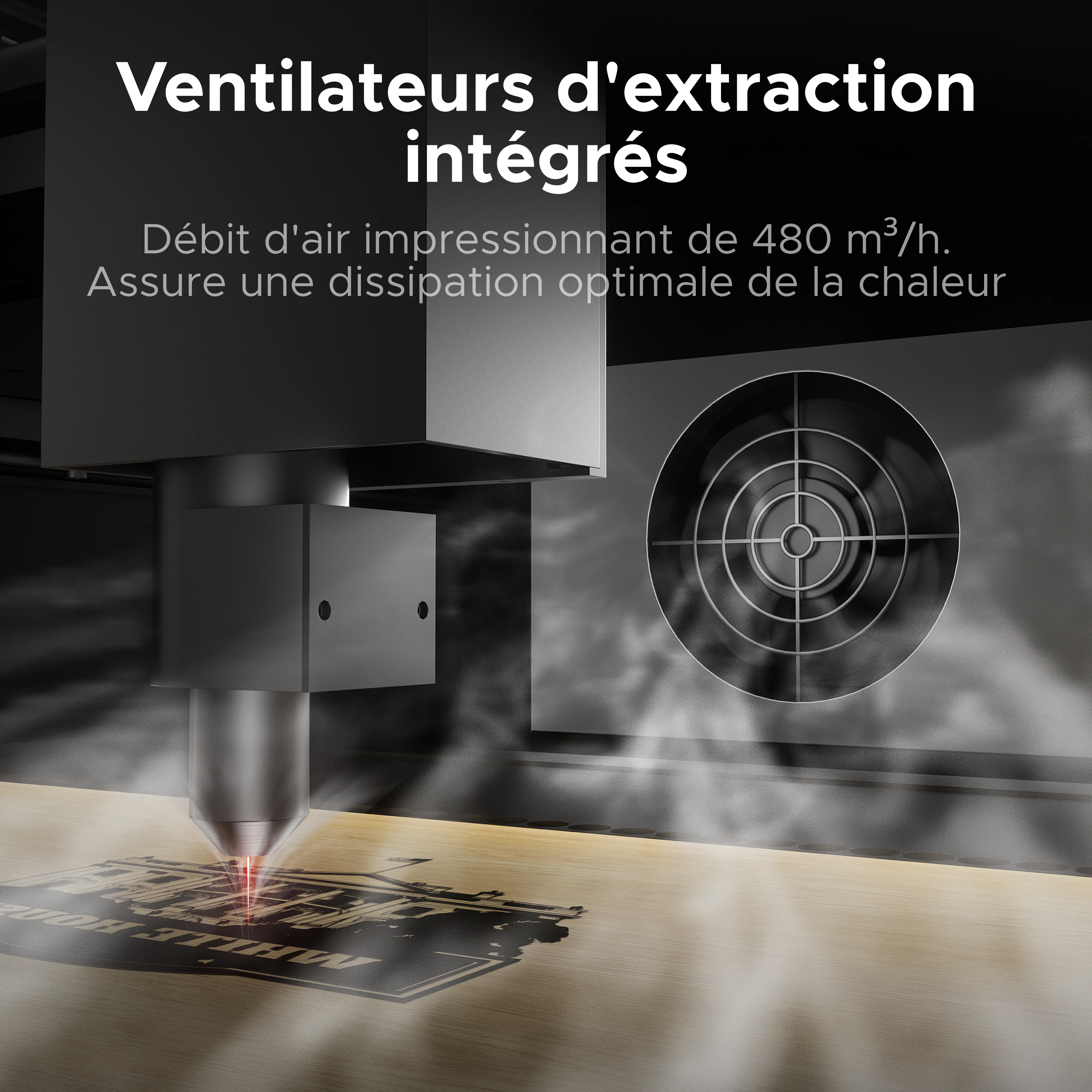 (30 avril) 55W Desktop Graveur laser et Découpe laser avec surface de gravure de 500x300mm | Polar Lite - Image 14