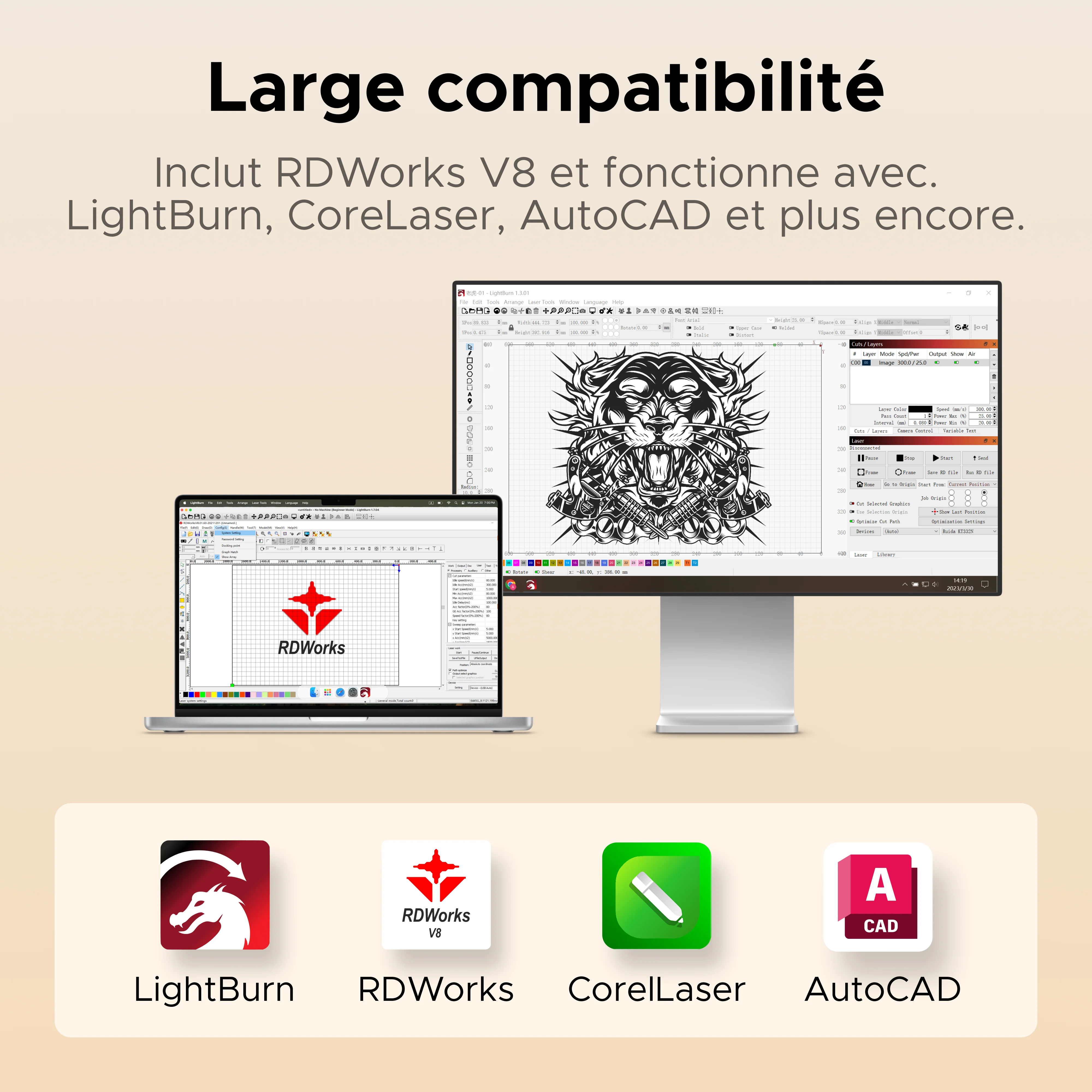 (30 avril) 55W Desktop Graveur laser et Découpe laser avec surface de gravure de 500x300mm | Polar Lite - Image 15