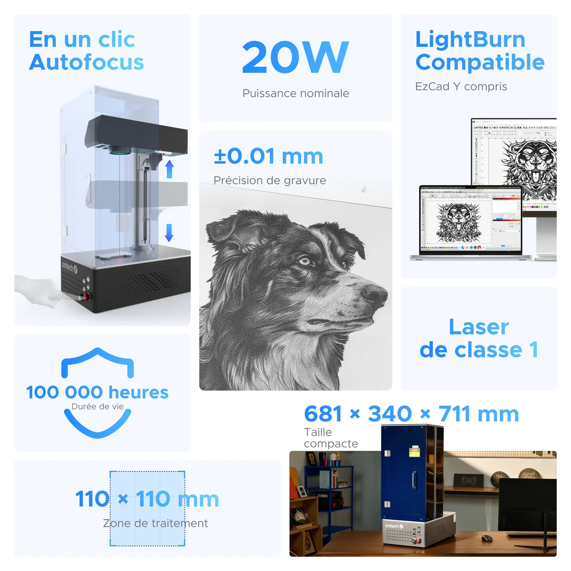 Machine de marquage laser à fibre optique 20W avec autofocus | F20C - Image 4