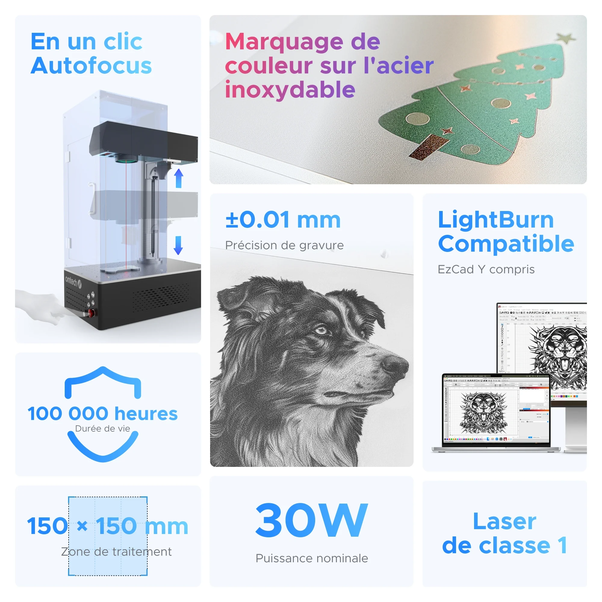 Machine de marquage laser à fibre MOPA JPT 30W avec autofocus | M30C - Image 3